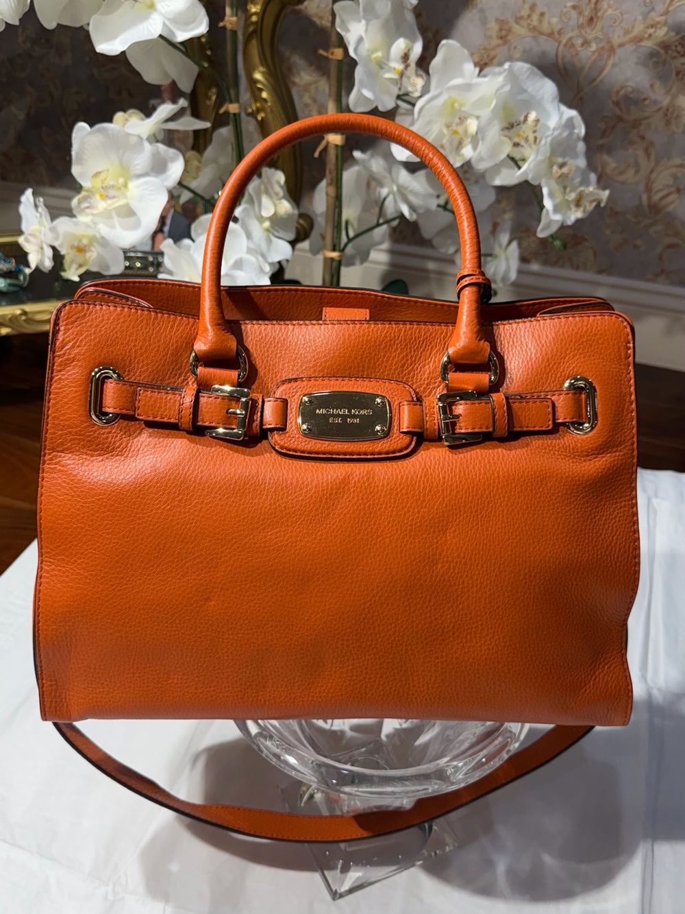Michael Kors Orange Leather Satchel